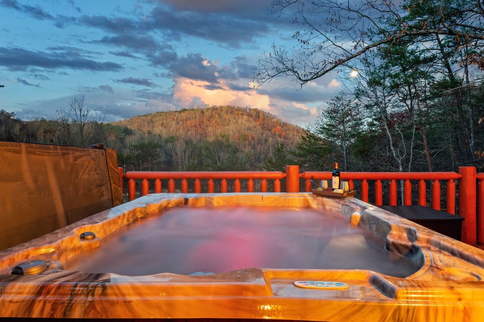 Relax in the hot tub while taking in the gorgeous views.