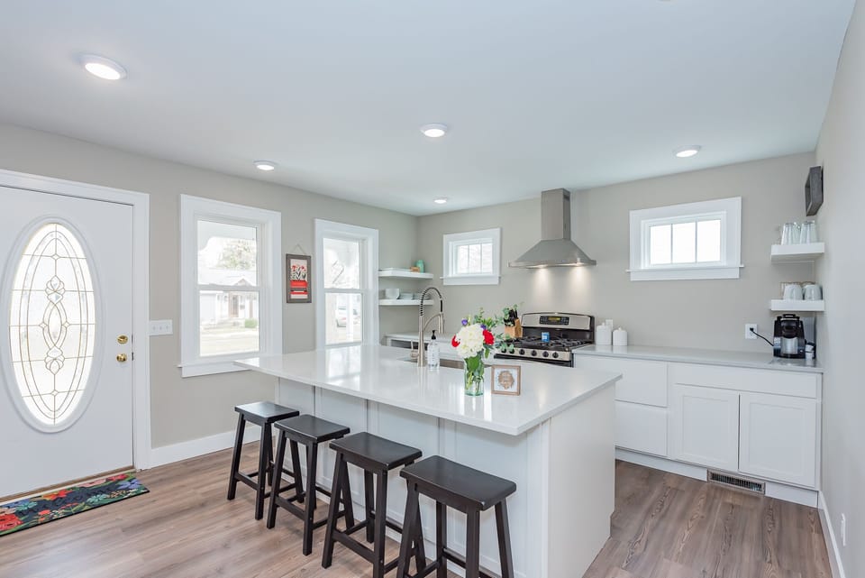 kitchen with large island 
