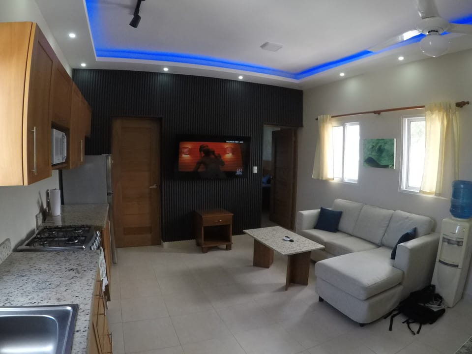 The livingroom with a 55 inch tv with 70k channels. Notice the different type of