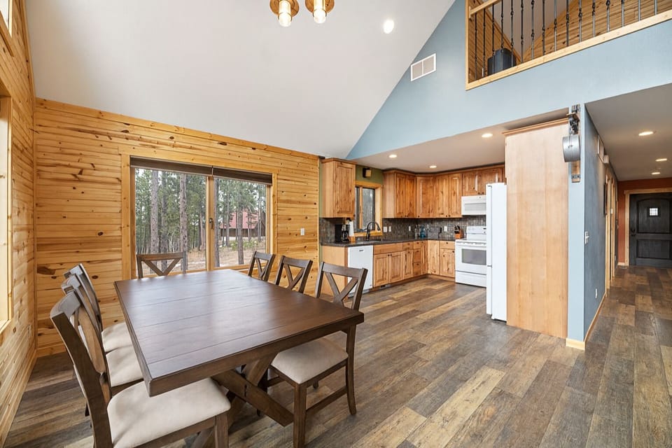 Fully stocked modern kitchen perfect for family meal and gatherings.