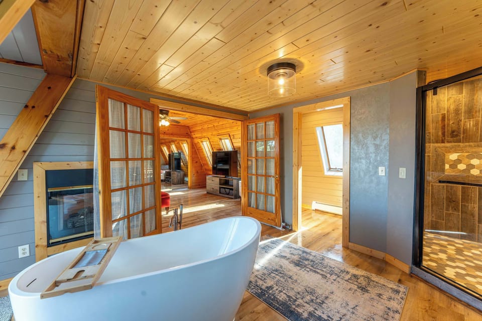 Soak in the tub with a view! 
