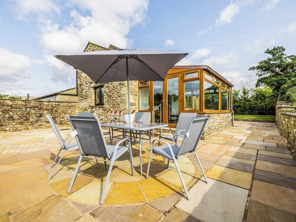 Patio | New House Cottage - Lunesdale Escapes, Cowan Bridge, near Kirkby Lonsdale