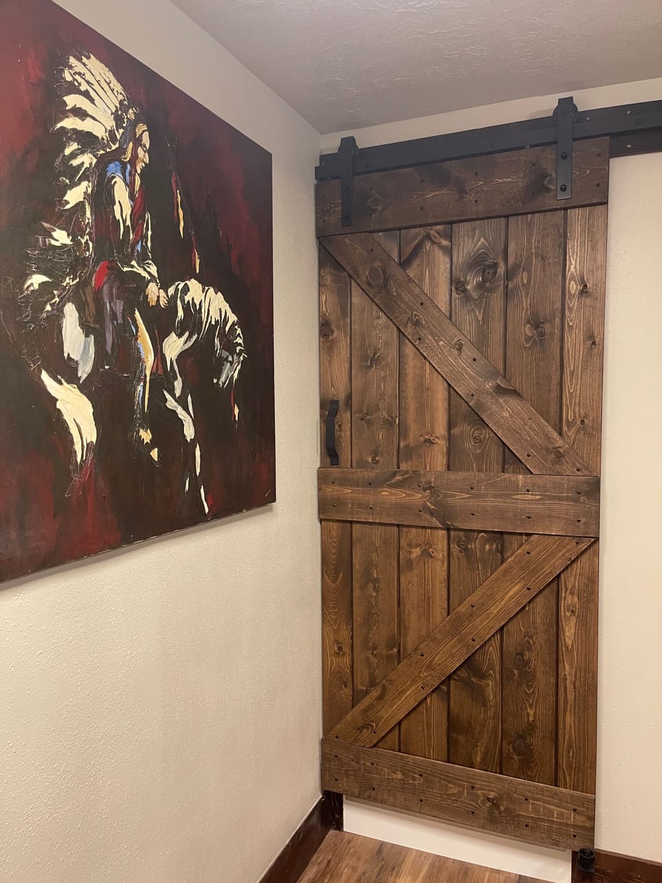 door separating living room and bedroom