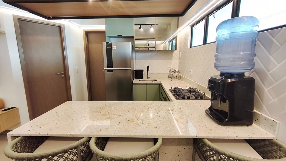Apartment | Private kitchen | Fridge, microwave, cookware/dishes/utensils