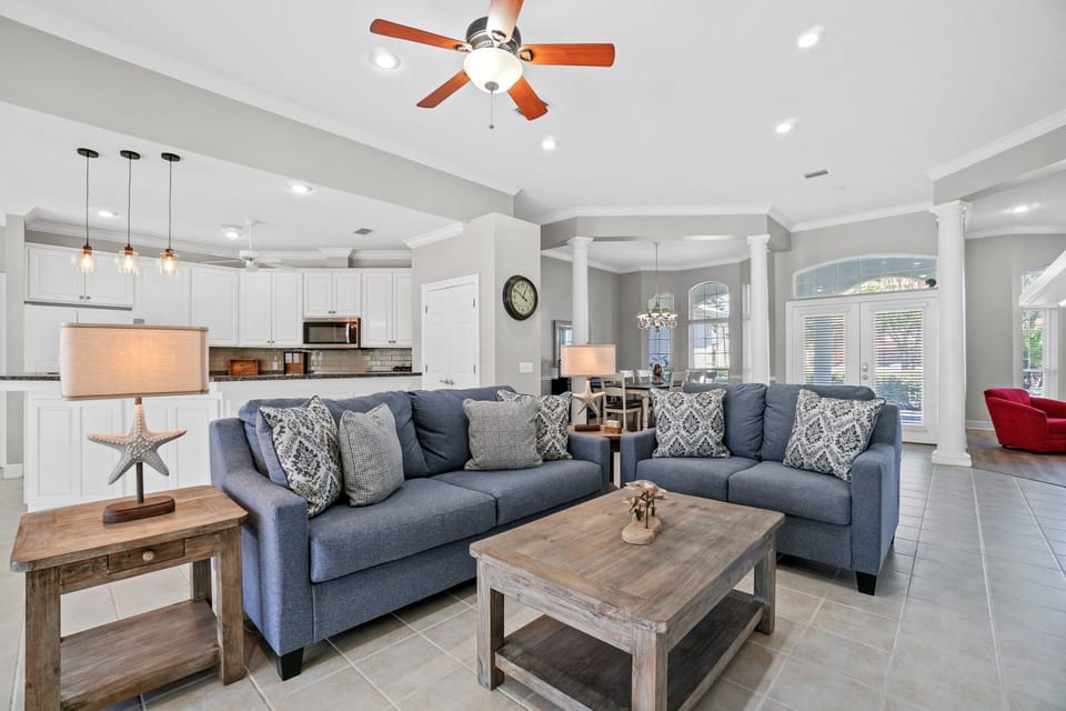 Formal living room. Relax after a day at the pool or beach while meals are cooked and libations are had!