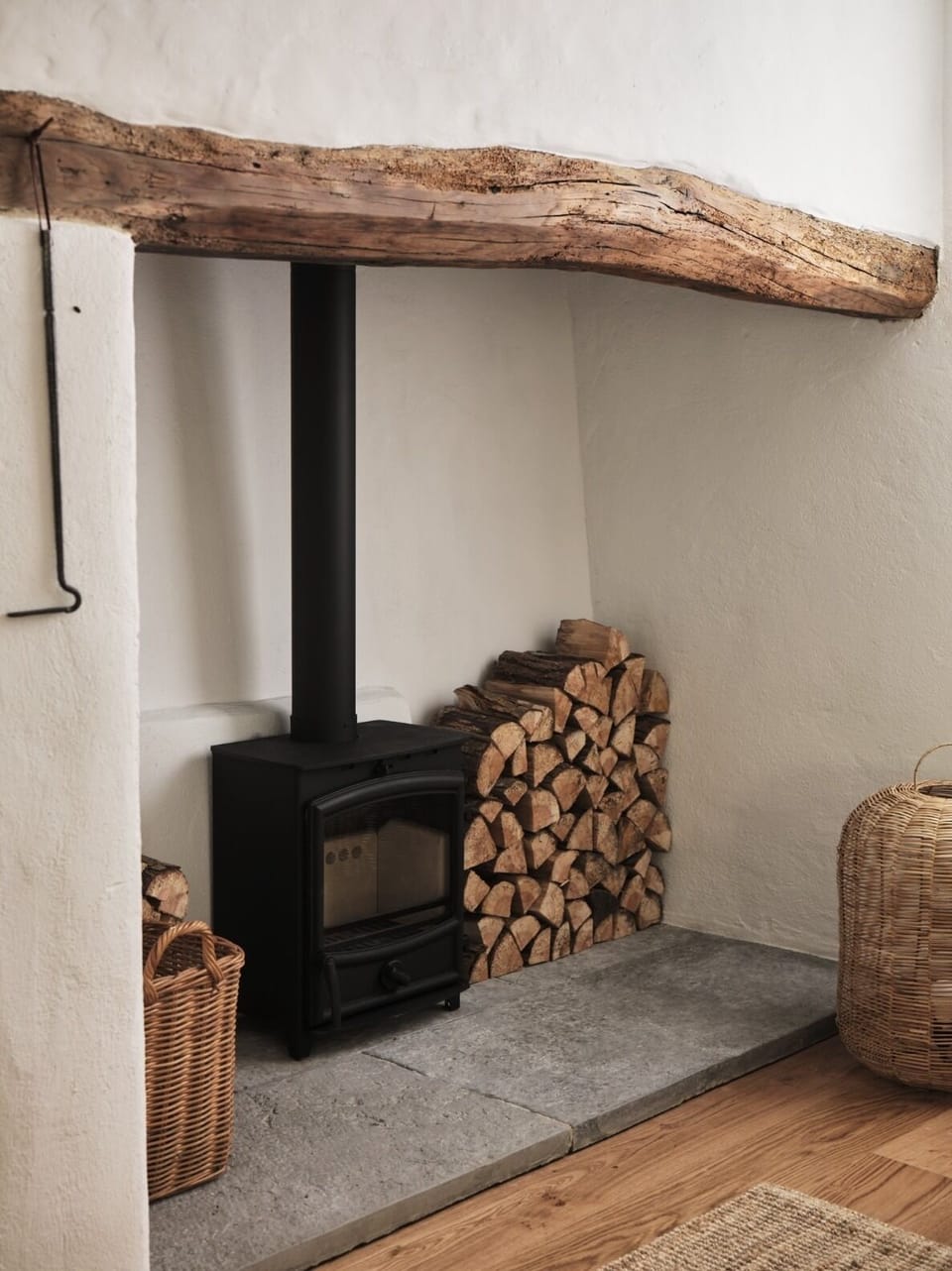 The log burner soon heats the sitting room up.