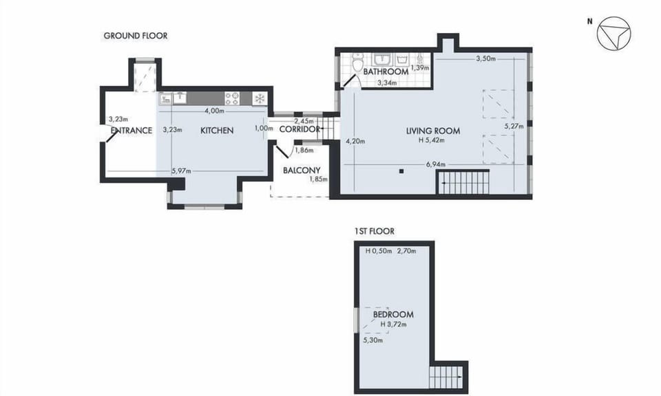 Apartment, 1 Bedroom, Terrace, City View | Floor plan