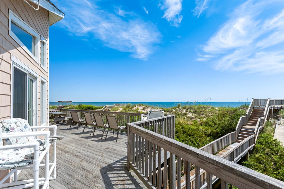 Enjoy your morning cup of coffee out on the top deck with ocean views.