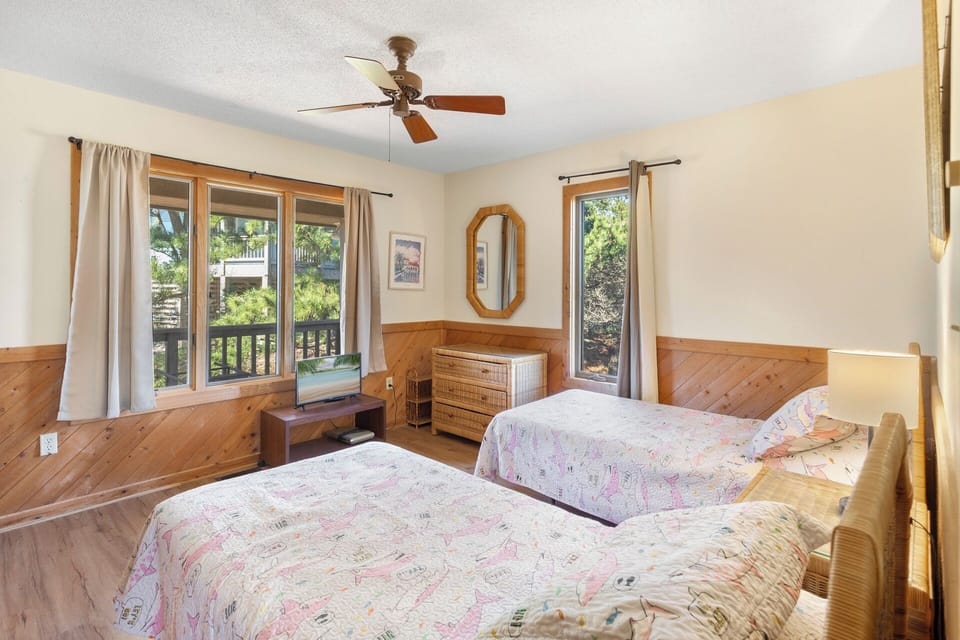 Get some sleep in the Bedroom with 2 Twin Beds on this floor or on the Sleeper Sofa in the Living Area.