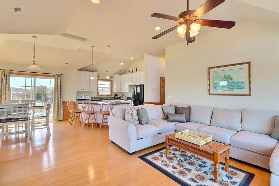 Relax in the spacious Top-Level Living Area! (Note: Fireplace is NOT for guest use.)