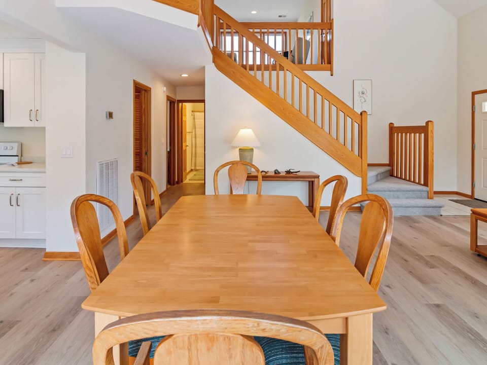 Enjoy your meal together in the gorgeous Dining Area with wooden floors and plenty of natural light.