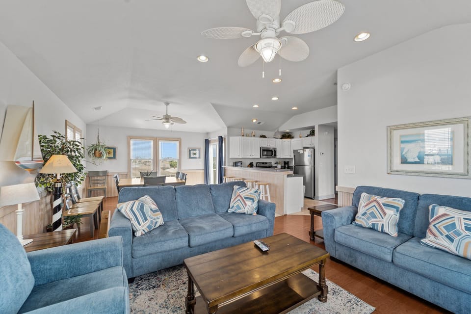 The open concept creates a bright and airy space.