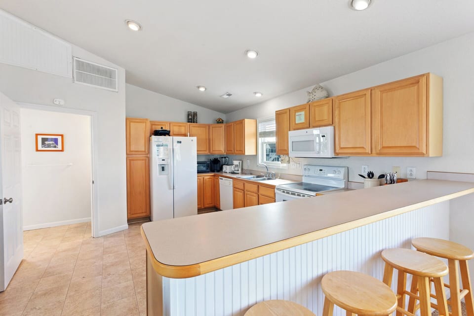 The modern Kitchen offers plenty of prep space for whipping up a delicious meal.