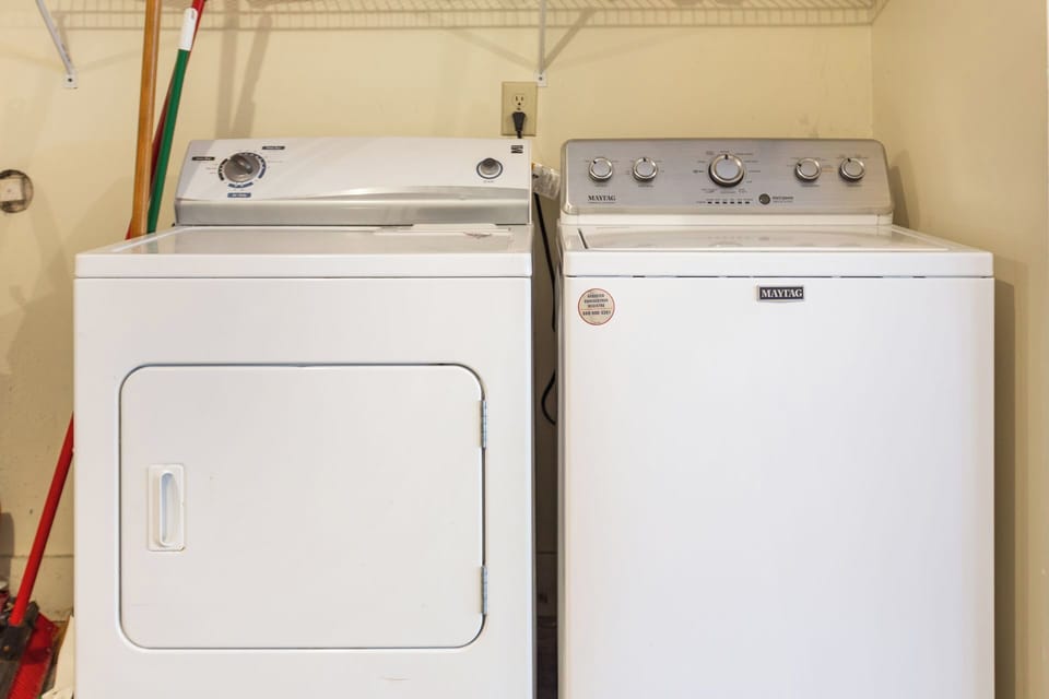 The Washer and Dryer ensures clean clothes all week!