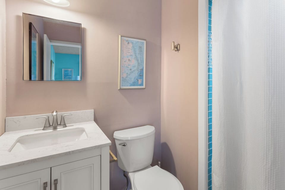 The Master Bathroom ensures comfort and convenience with a beautiful tile shower!