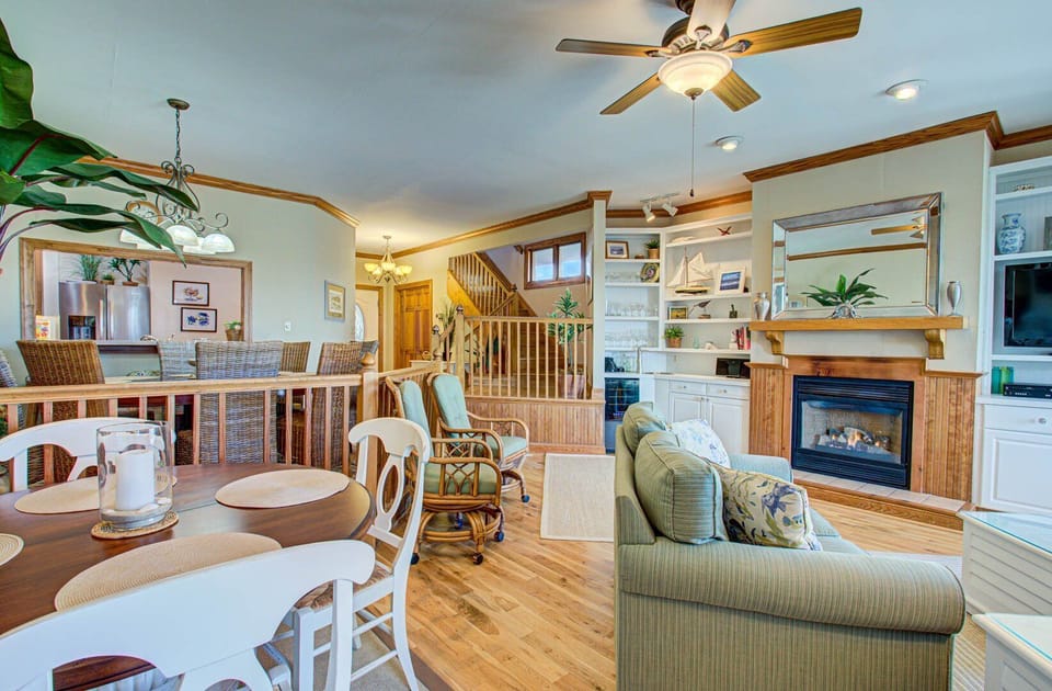 Main level with fireplace