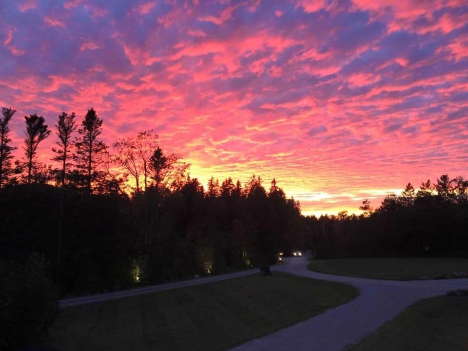 a perfect sunset in your front yard