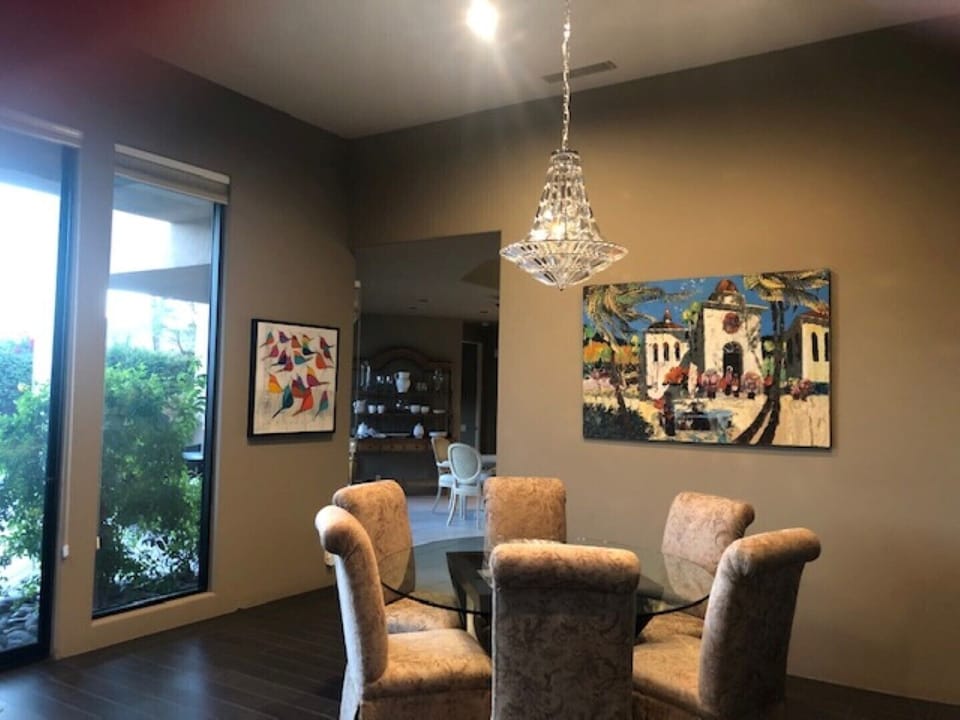The home has $100,000 worth of fine art throughout. 