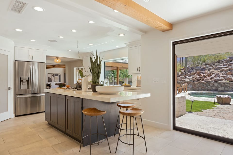 Chef's kitchen with all top of the line appliances
