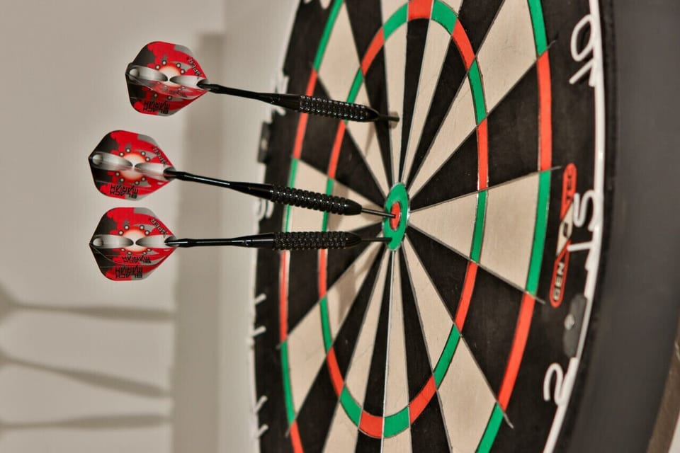 Dart Board in Game Room downstairs