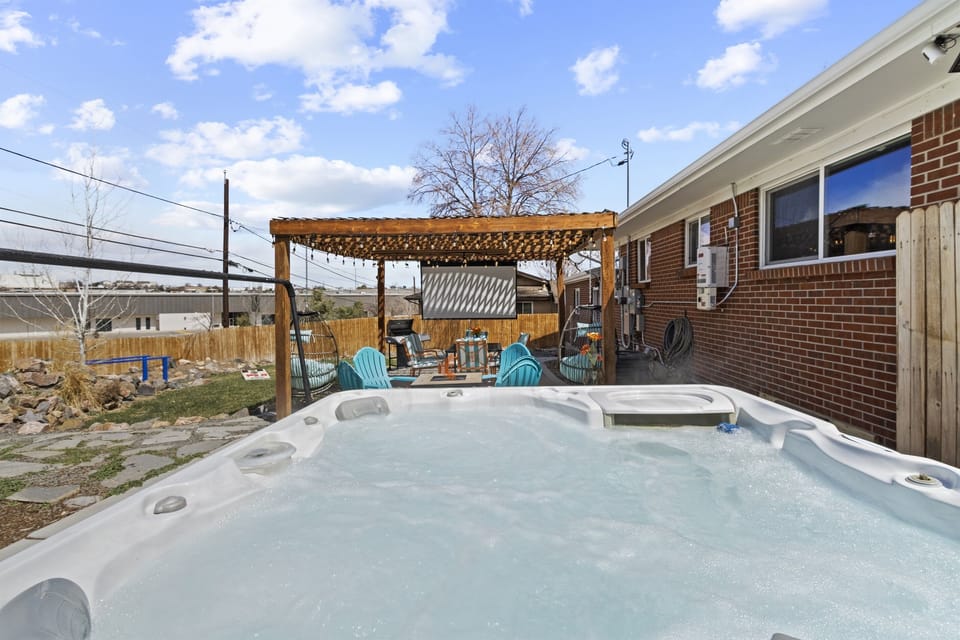 Dive into the ultimate relaxation experience with our six-person hot tub, creating a haven where bubbles and bliss come together.