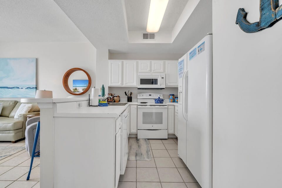 Cook delicious meals in your bright, fully-equipped kitchen with modern appliances and plenty of counter space for vacation meal prep.