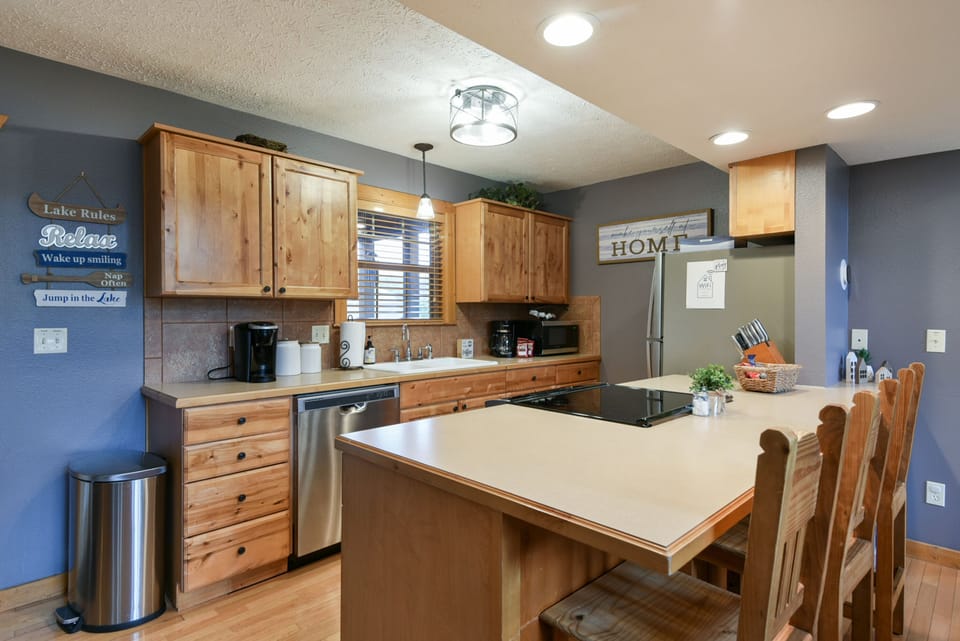 The kitchen is well equipped with everything you may need to prepare a meal.  
