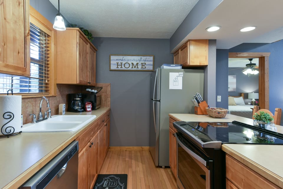 The kitchen is well equipped with everything you may need to prepare a meal.  