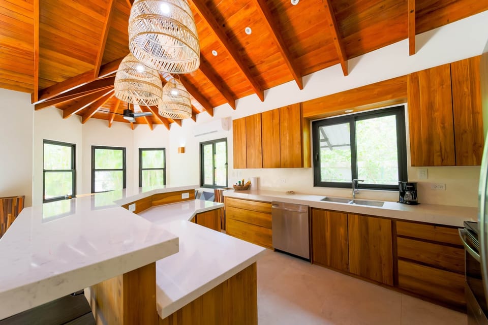 Spacious and fully stocked kitchen. (1)