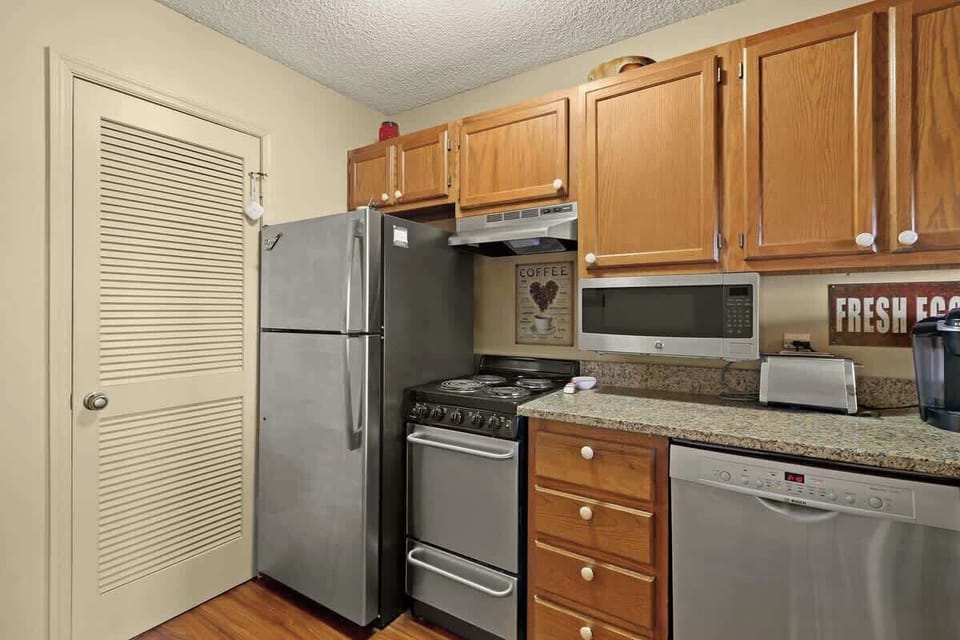 Experience culinary convenience in our fully equipped kitchen—a space thoughtfully stocked with all the essentials for a delightful cooking experience.