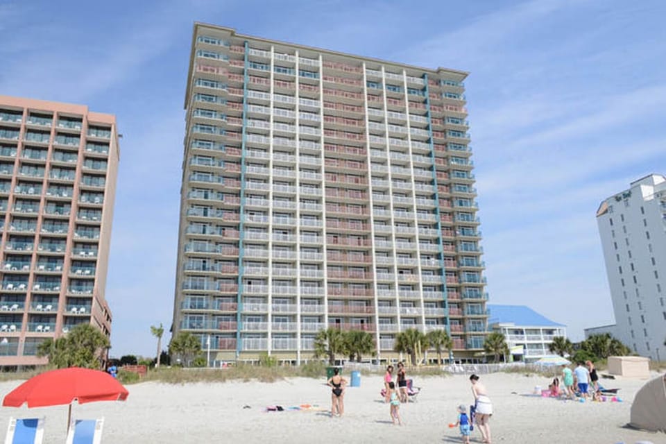 Paradise Resort is located on the oceanfront in Myrtle Beach.