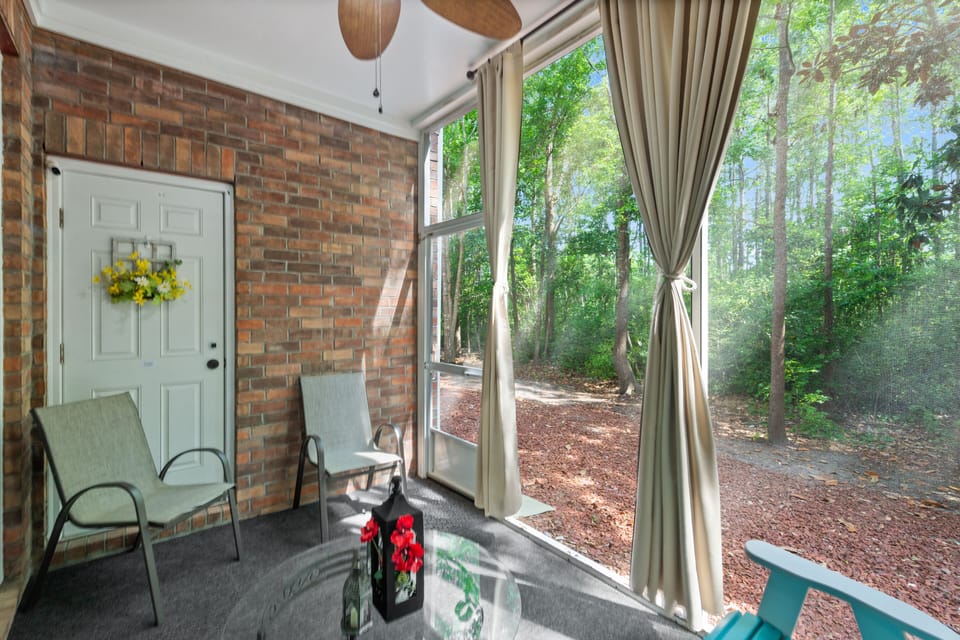 You can enjoy a great sunrise while having morning coffee on the private patio.