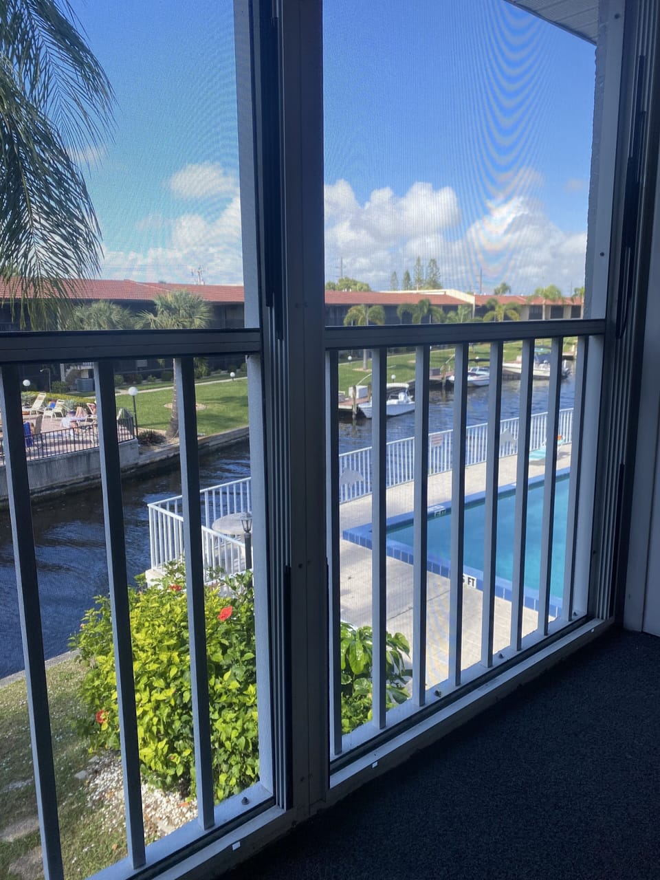 Screened in balcony so you don't have to worry about any bug bites!