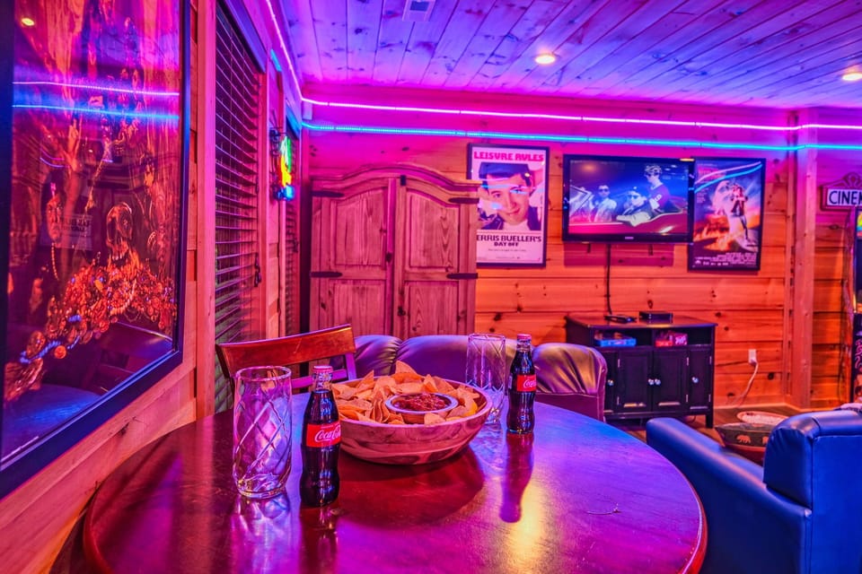 80s Arcade Themed Game Room. Downstairs