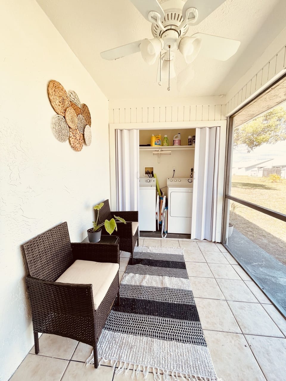 Lanai and laundry room