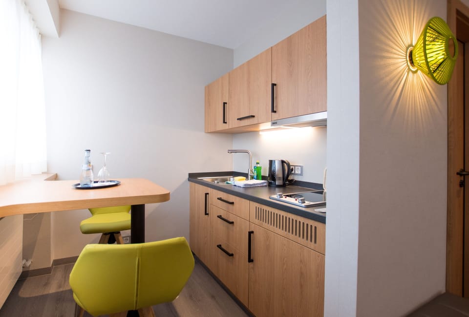 Fridge, shared microwave