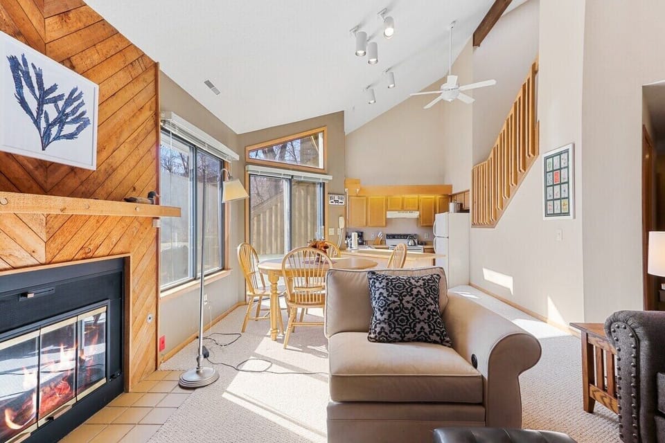 Living room with fireplace
