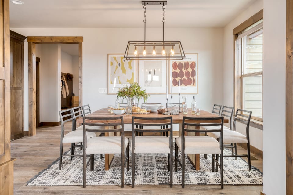 Dining area seats 12.