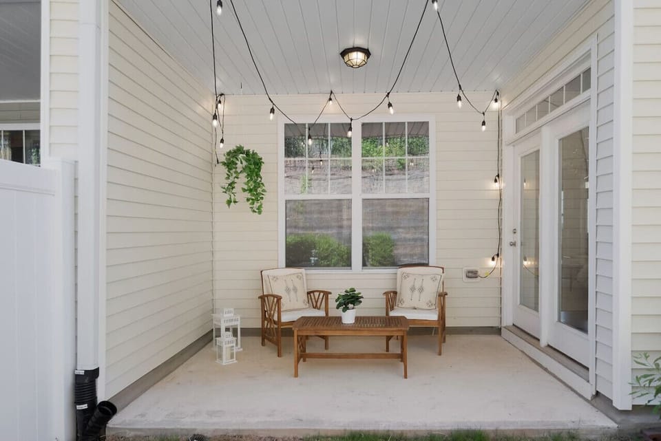 Unwind in style at our backyard oasis in Cary, NC, now equipped with a BBQ for perfect gatherings!