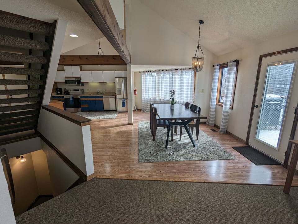 Dining & kitchen from the living area