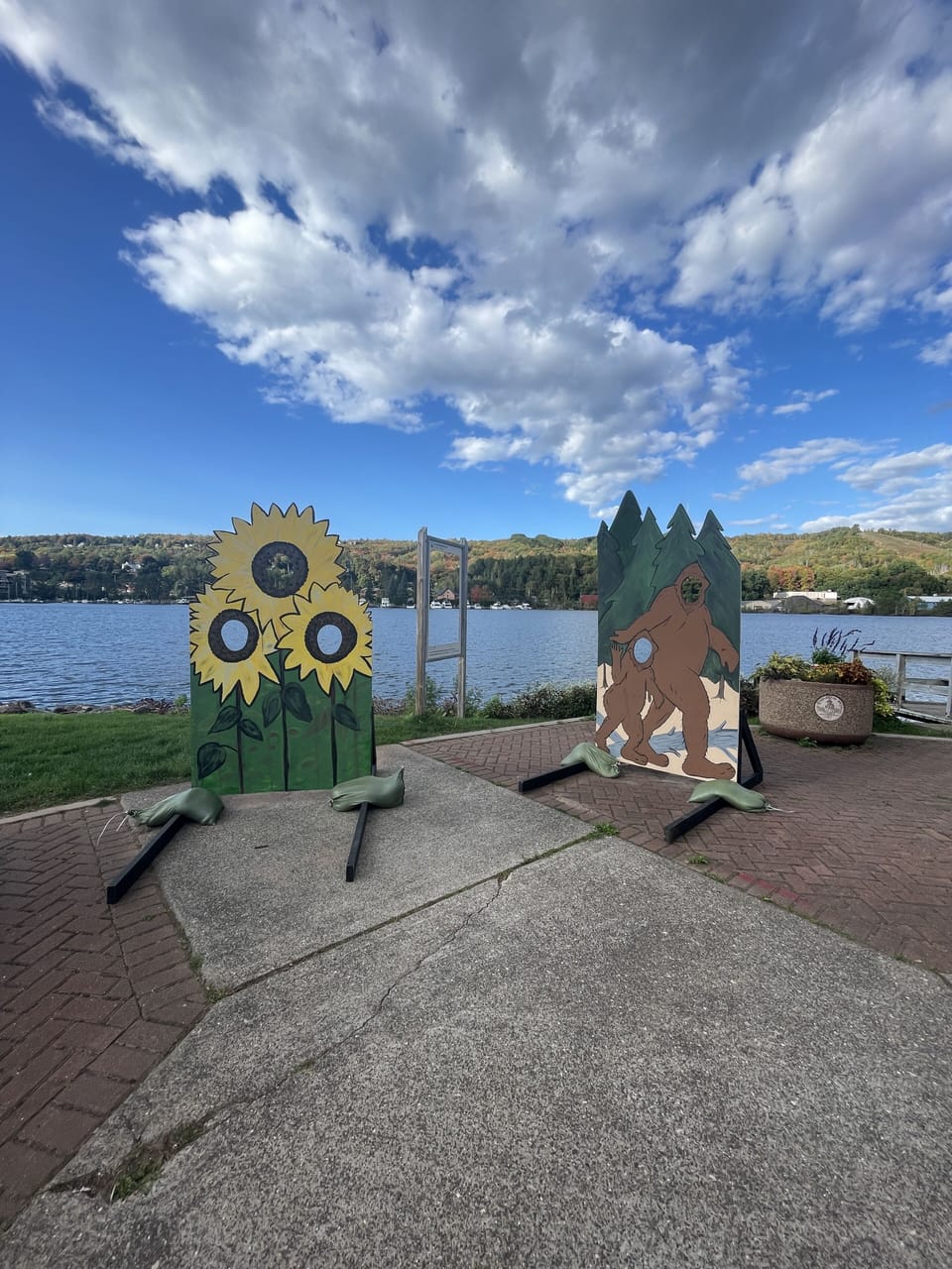 Photo props along the waterfront during summer months