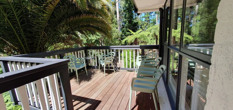 deck with a Bush view
