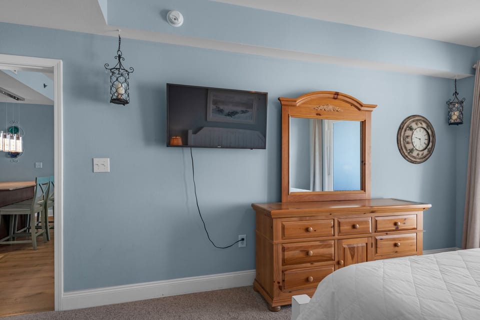 Master bedroom with flat screen TV