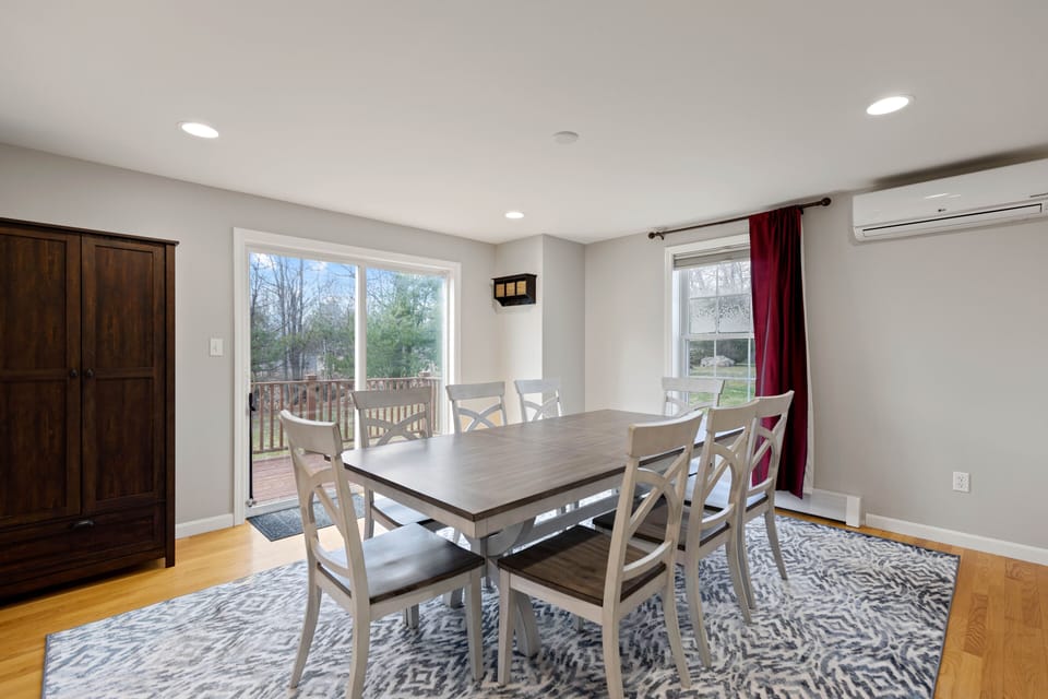 Dining room with table that seats 8