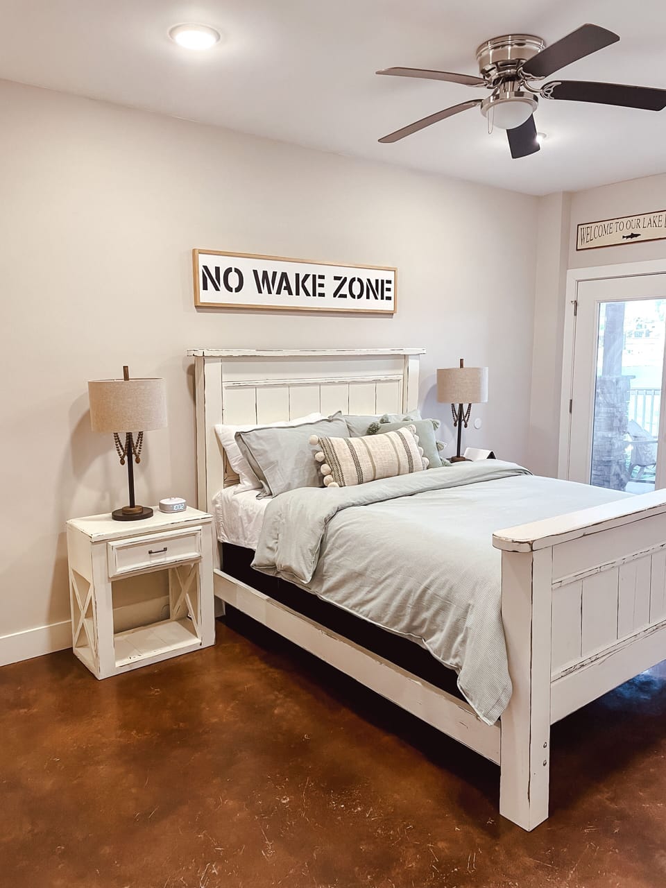 Basement queen bedroom with private en-suite bathroom with walk out deck access