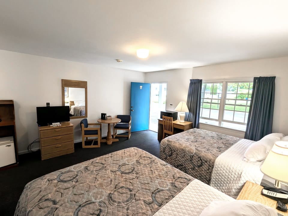 Comfort Double Room, 2 Queen Beds | Desk, laptop workspace, blackout drapes, iron/ironing board