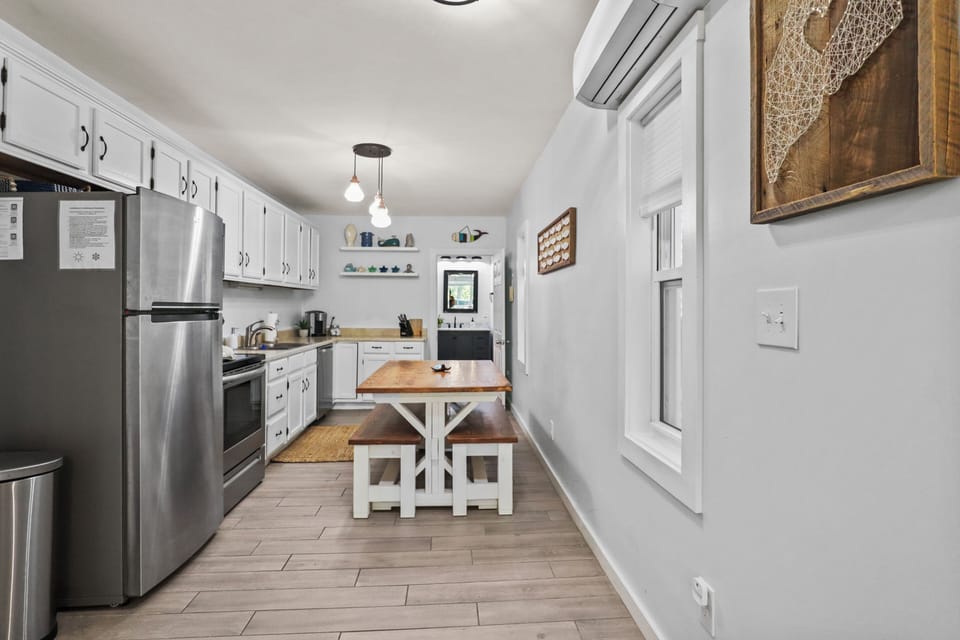 Full kitchen with Keurig, drip coffee and tea pot. 