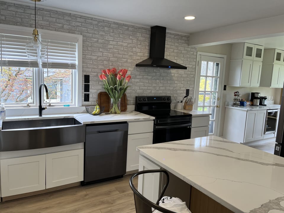 Over-size black stainless farmhouse sink