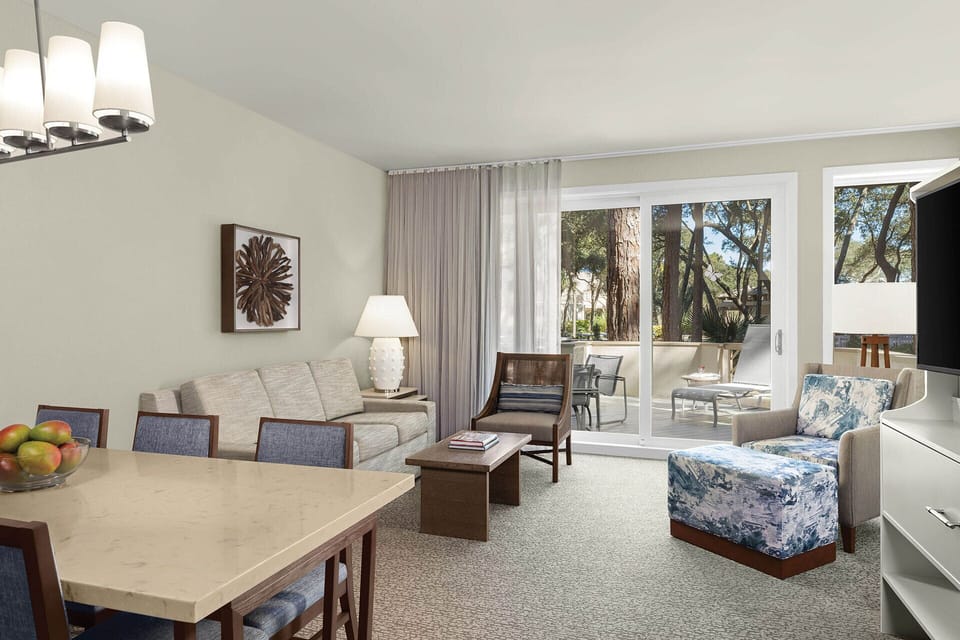 Spacious unit!  Sofa pulls out into a queen size sleeper (Garden View).