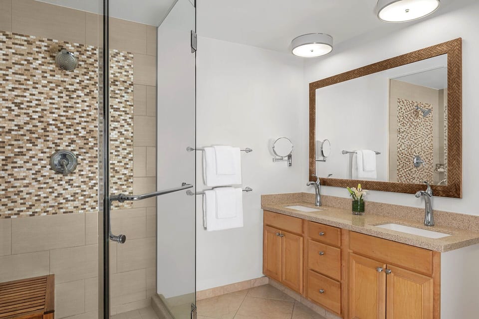 Primary bathroom features an oversized shower.
